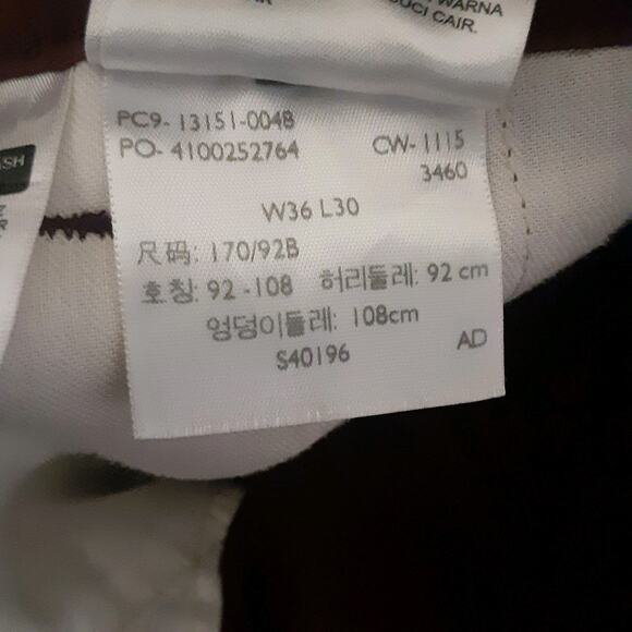 Levis Pants Mens 36x30 Maroon Flat Front White Tab Canvas - Picture 4 of 9